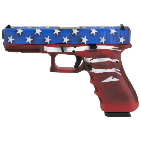 Glock 22 .40 S&W Pistol, 4.49" Barrel, Fixed Sights, Red, Wht, Blu BW Flag - PI2250204