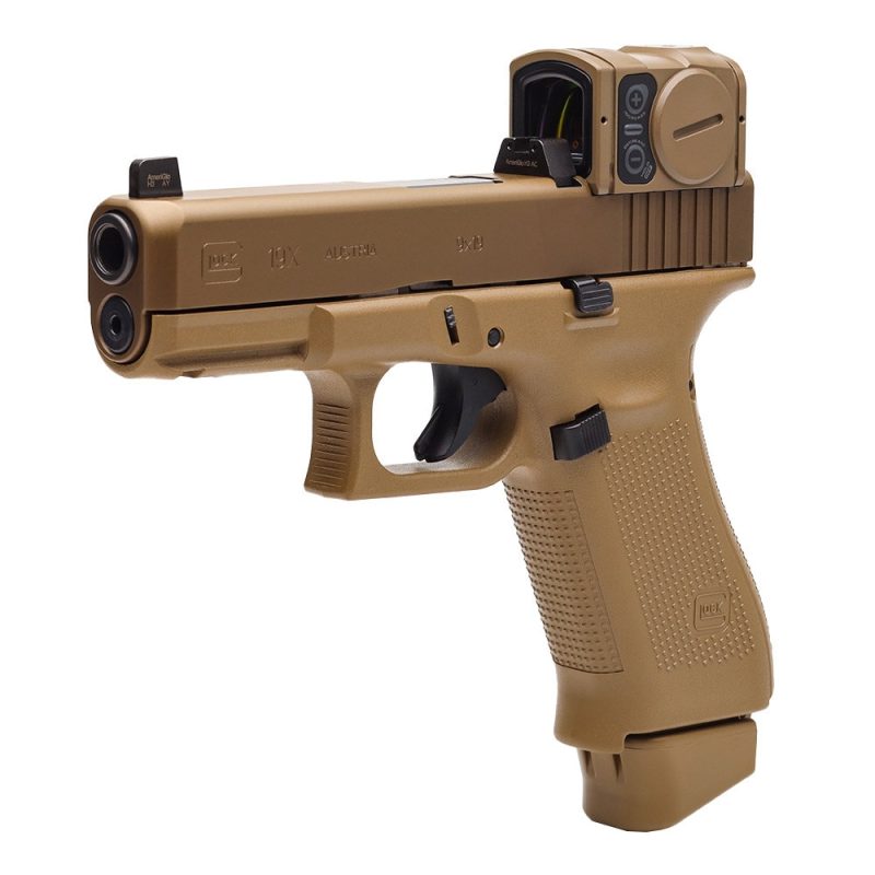 GS Optiquipped Glock 19X 9mm 19 rounds w/ FDE Aimpoint ACRO & Trijicon Suppressor Sights